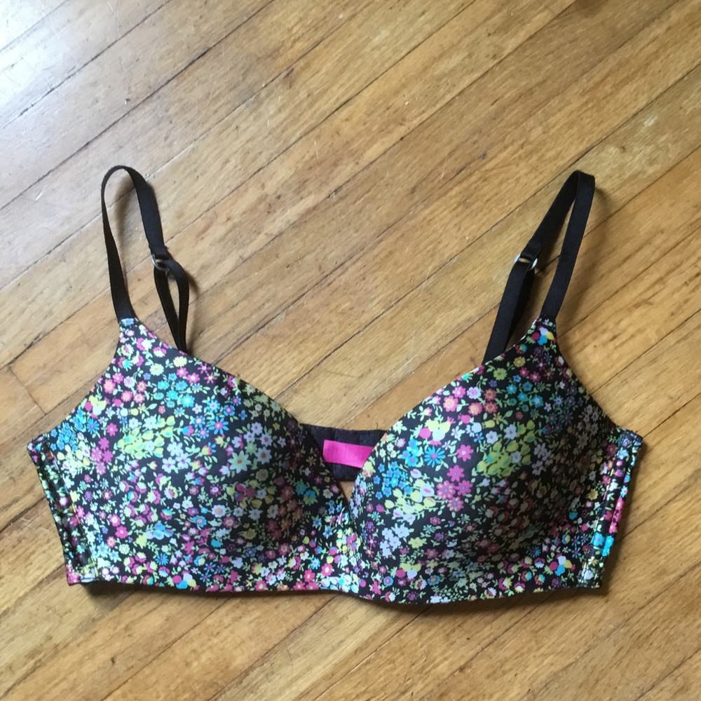 PINK v-neck push-up bra Floral
